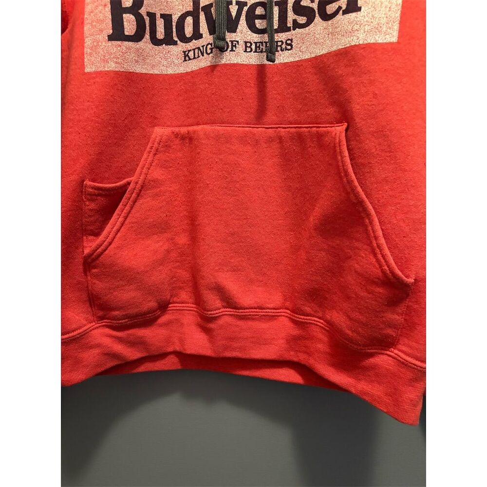 Budweiser Men's Red Hoodie Small King of Beers Logo Pullover - Picture 3 of 8